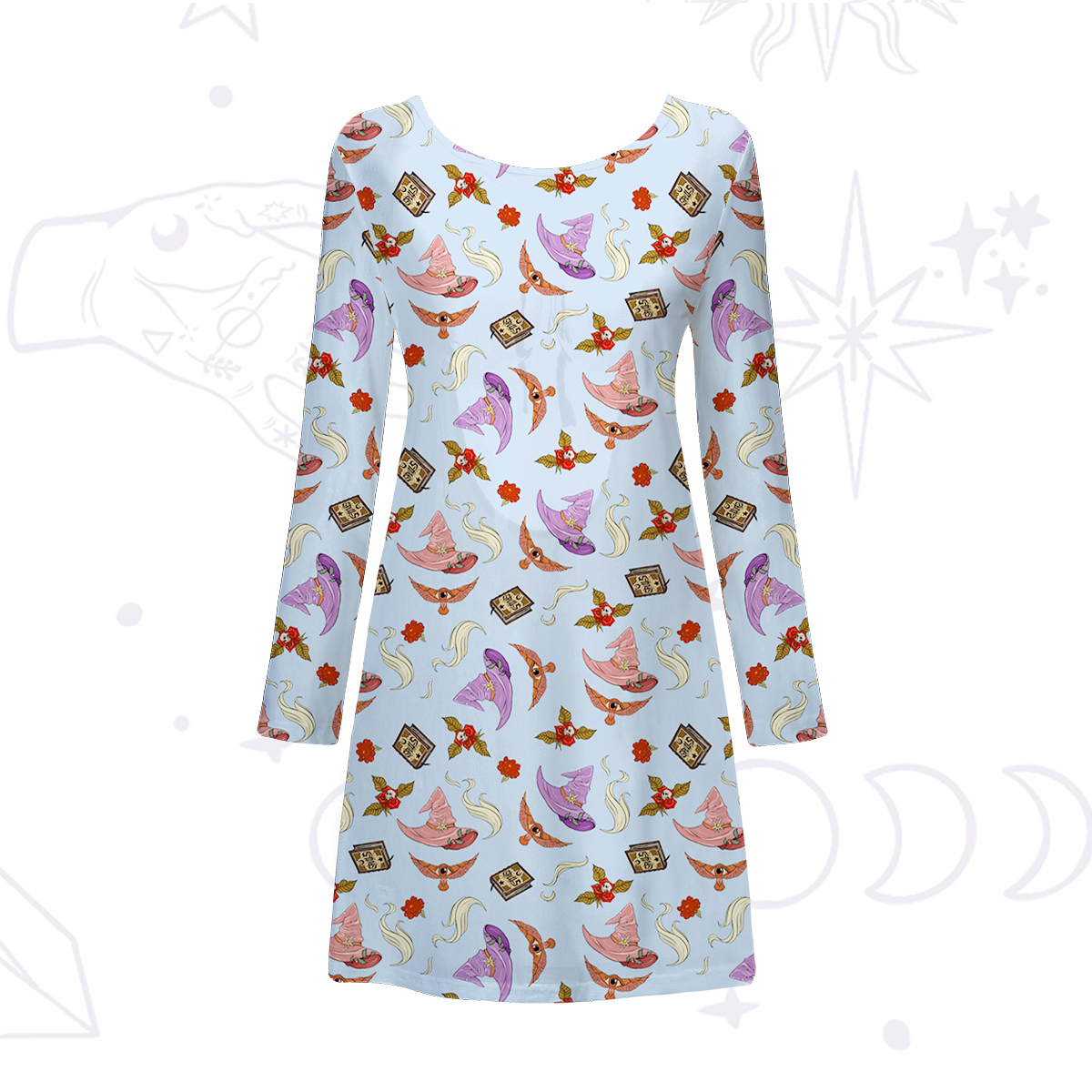 Purplehecate Fantasy Wizard Hat Beachwear Cover-Up Dress