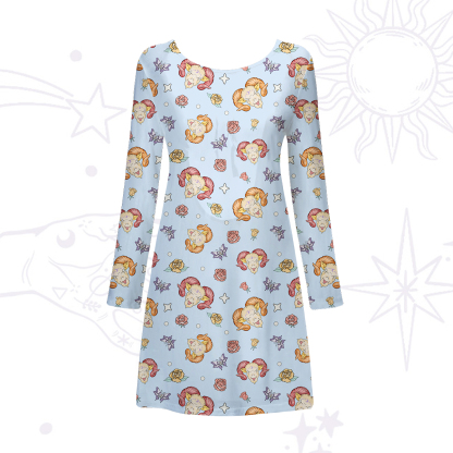 Purplehecate Aries Spirit Zodiac Beachwear Cover-Up Dress