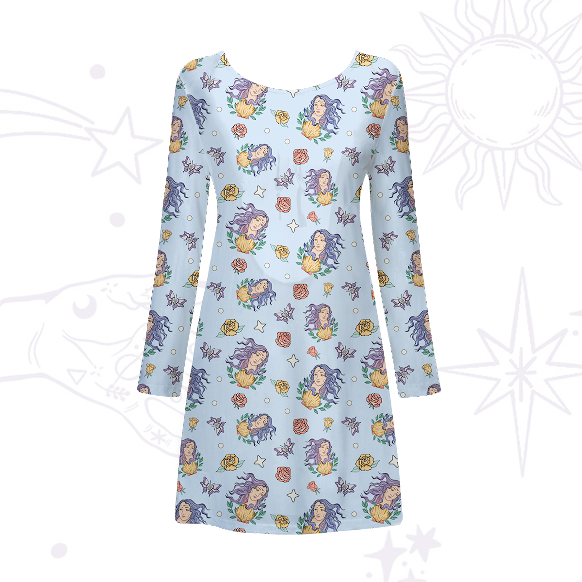 Purplehecate Virgo Spirit Zodiac Beachwear Cover-Up Dress