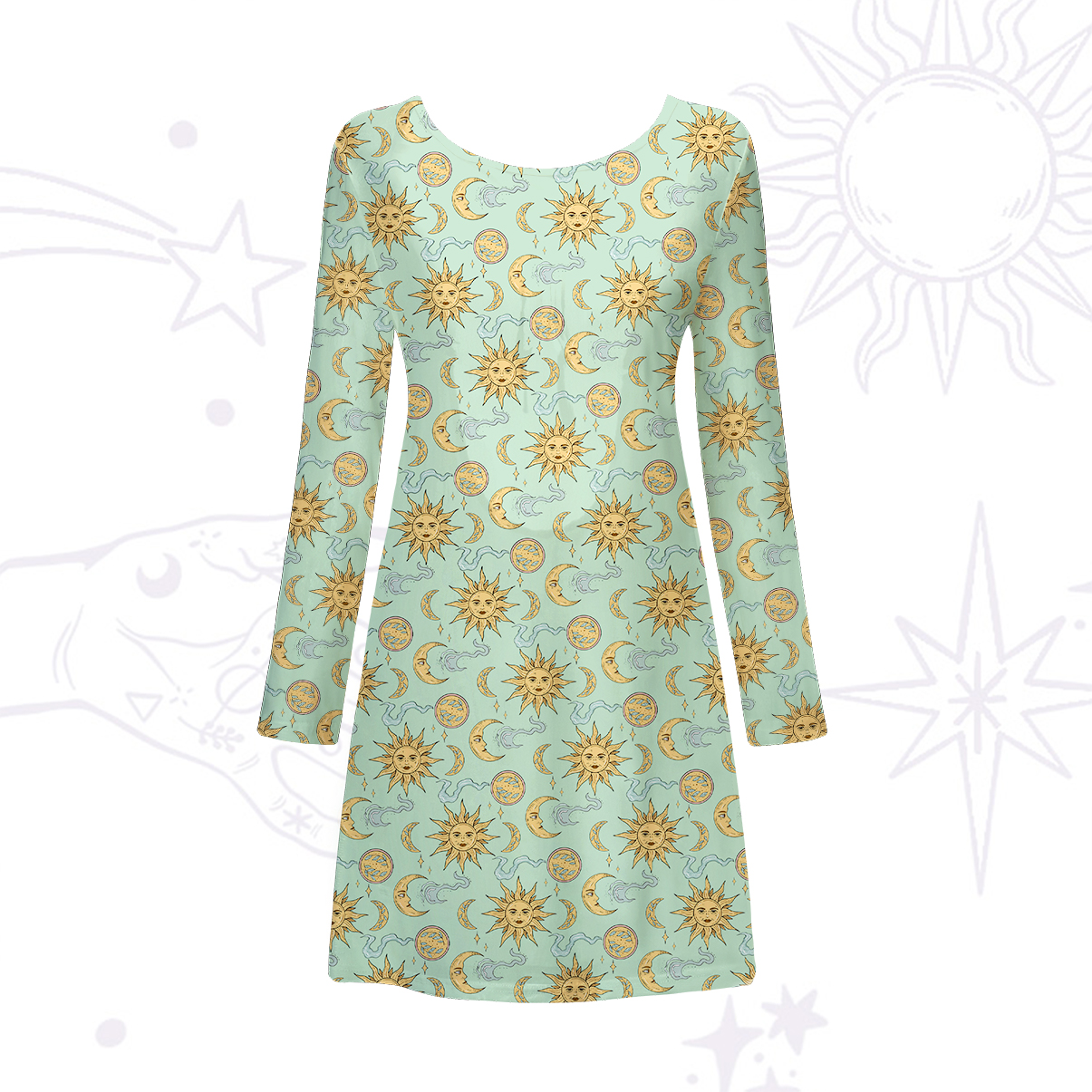 Purplehecate Magic of Sun and Moon Beachwear Cover-Up Dress