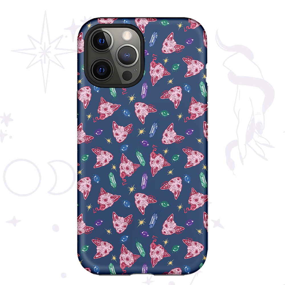 Purplehecate Crystal Cat Skull Phone Case