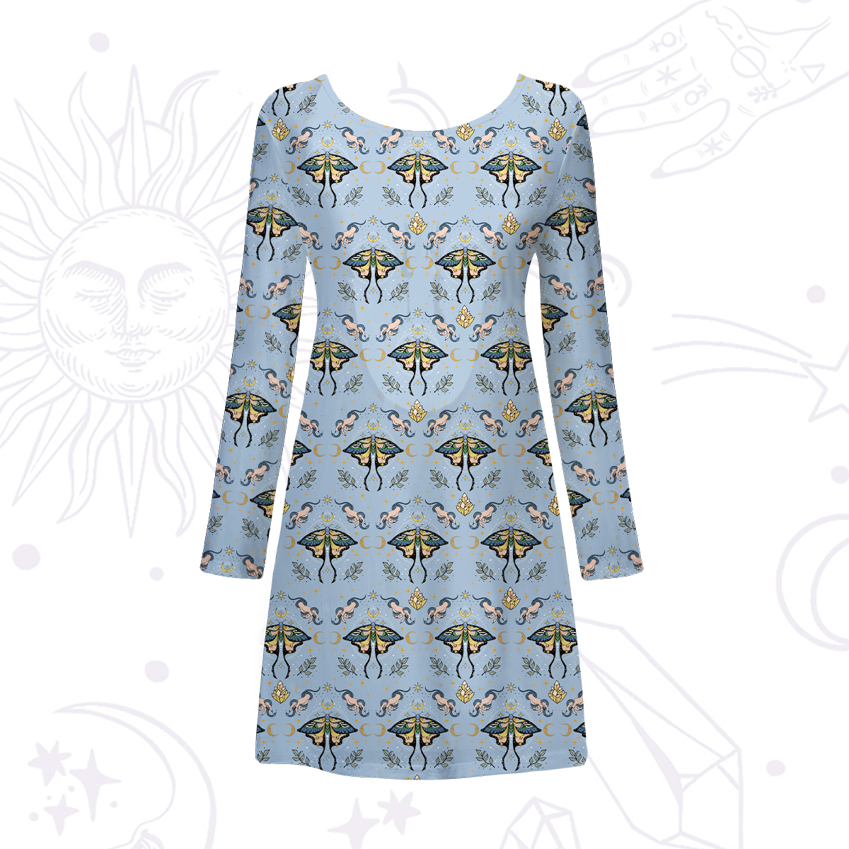 Purplehecate Mystical Moth Beachwear Cover-Up Dress