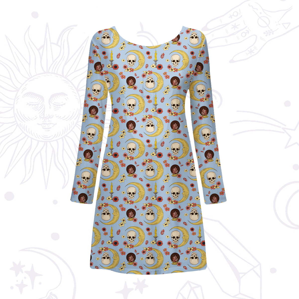 Purplehecate Sorcerer's Skull Beachwear Cover-Up Dress