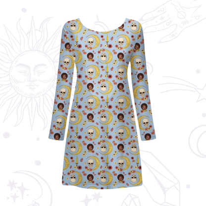 Purplehecate Sorcerer's Skull Beachwear Cover-Up Dress