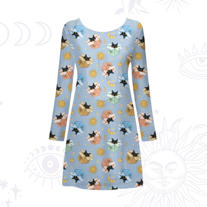 Purplehecate Magical Black Cat Beachwear Cover-Up Dress