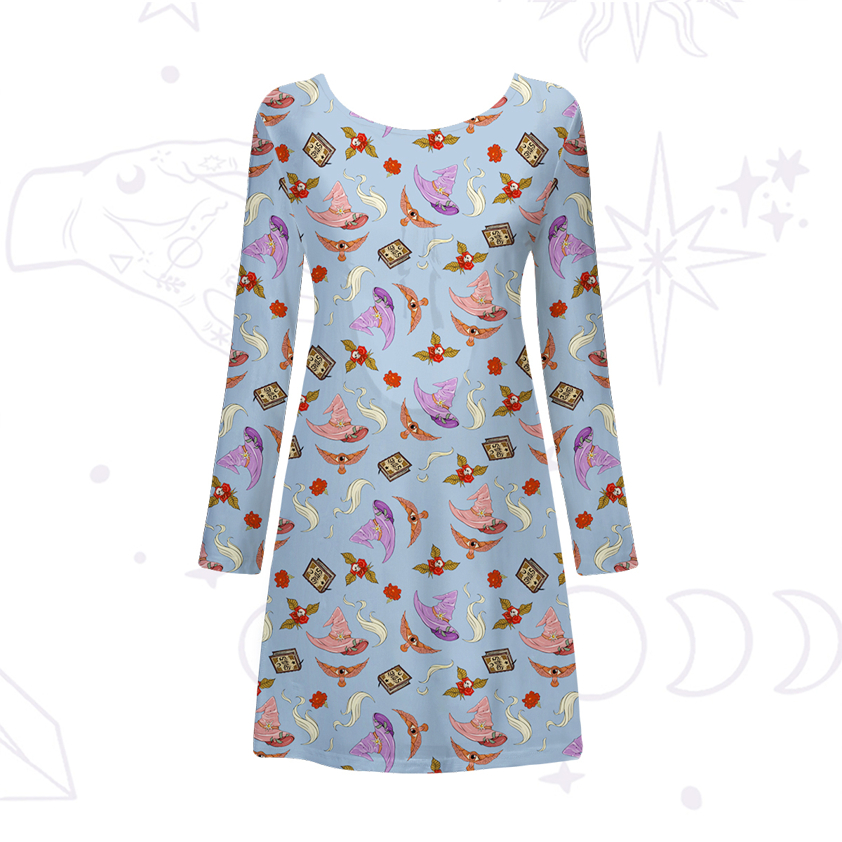 Purplehecate Fantasy Wizard Hat Beachwear Cover-Up Dress