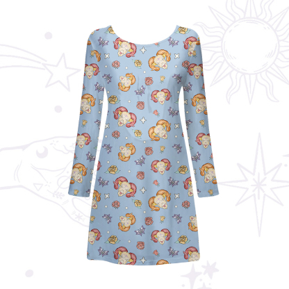 Purplehecate Aries Spirit Zodiac Beachwear Cover-Up Dress