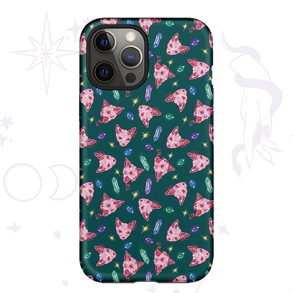 Purplehecate Crystal Cat Skull Phone Case