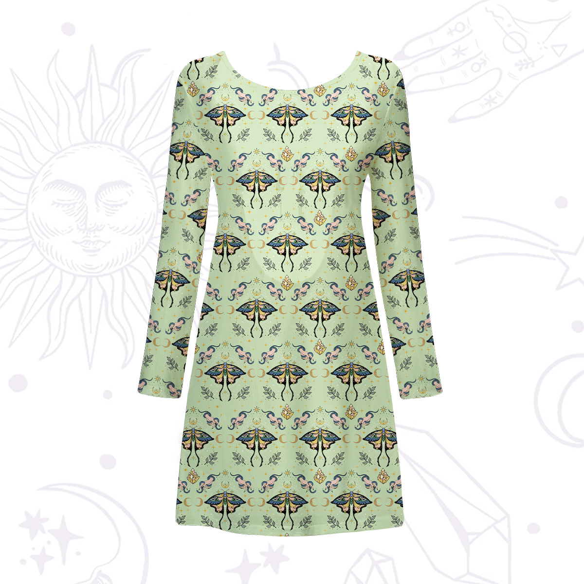 Purplehecate Mystical Moth Beachwear Cover-Up Dress