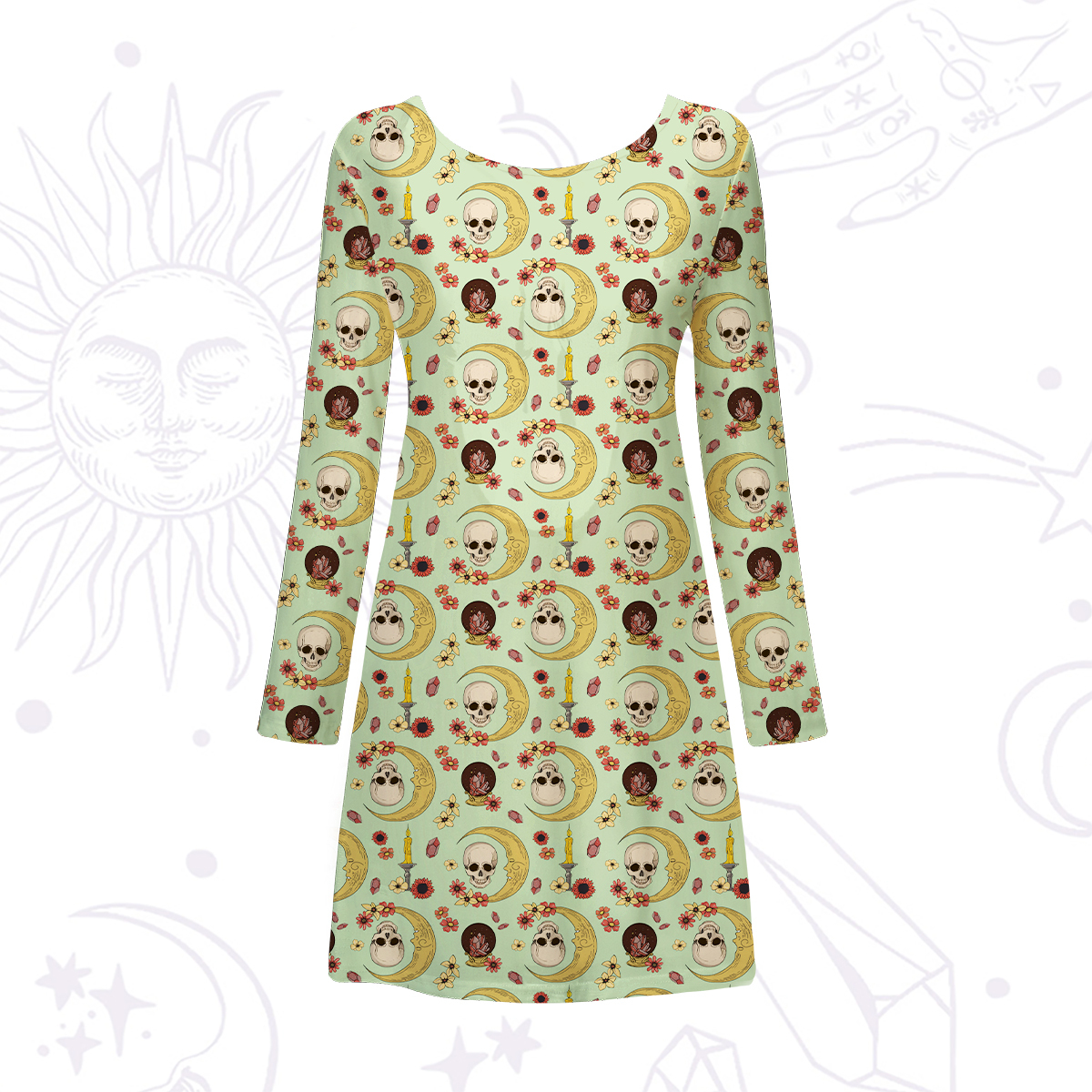 Purplehecate Sorcerer's Skull Beachwear Cover-Up Dress