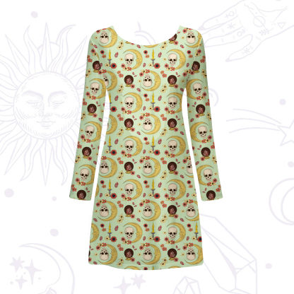 Purplehecate Sorcerer's Skull Beachwear Cover-Up Dress