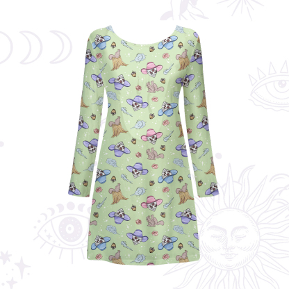 Purplehecate Magical Cowboy Skull Beachwear Cover-Up Dress