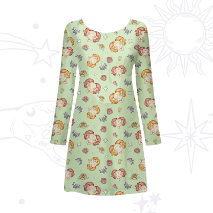 Purplehecate Aries Spirit Zodiac Beachwear Cover-Up Dress