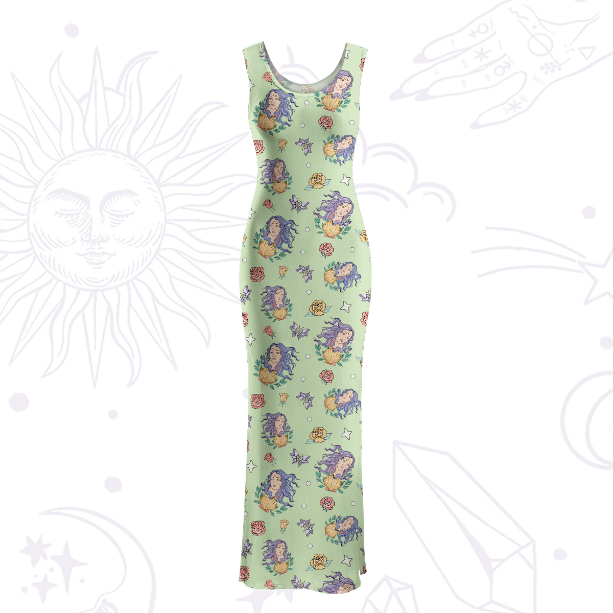Purplehecate Virgo Spirit Zodiac Maxi Tank Beachwear Dress