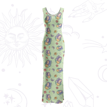 Purplehecate Virgo Spirit Zodiac Maxi Tank Beachwear Dress