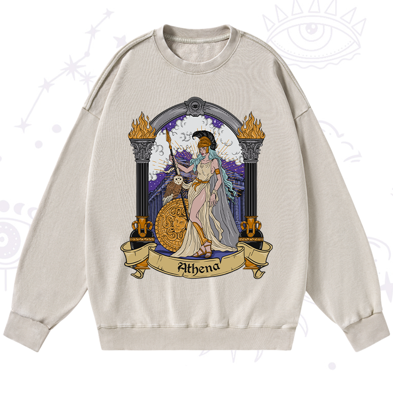 Purplehecate The Wise Athena Washed Sweatshirt