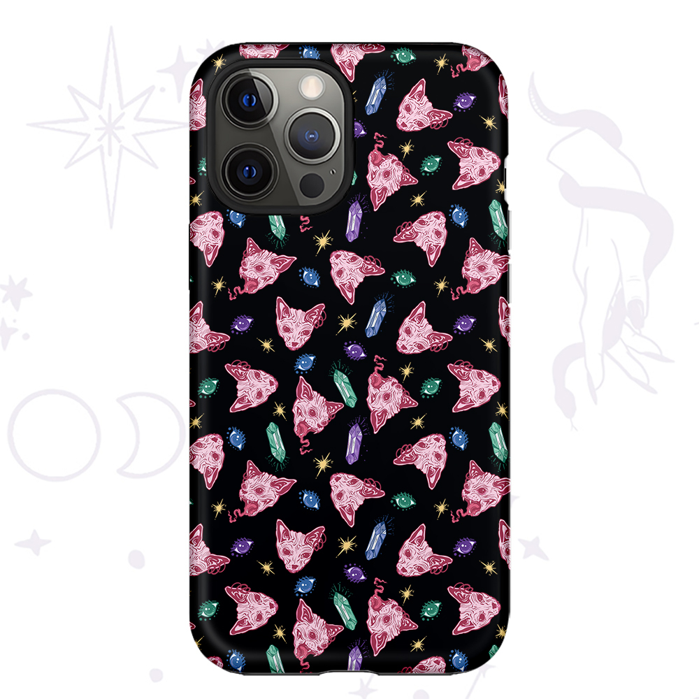 Purplehecate Crystal Cat Skull Phone Case