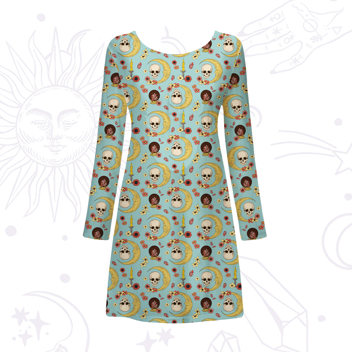 Purplehecate Sorcerer's Skull Beachwear Cover-Up Dress