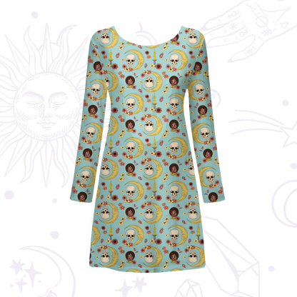 Purplehecate Sorcerer's Skull Beachwear Cover-Up Dress