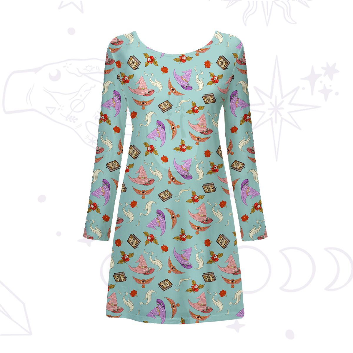 Purplehecate Fantasy Wizard Hat Beachwear Cover-Up Dress