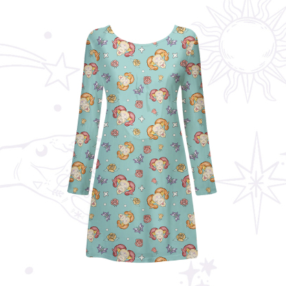 Purplehecate Aries Spirit Zodiac Beachwear Cover-Up Dress