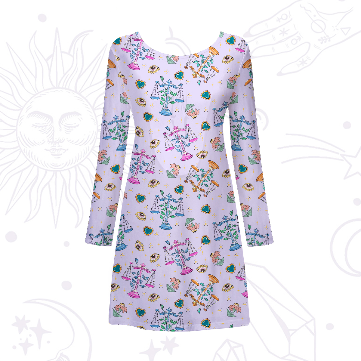 Purplehecate Libra Spirit Zodiac Beachwear Cover-Up Dress