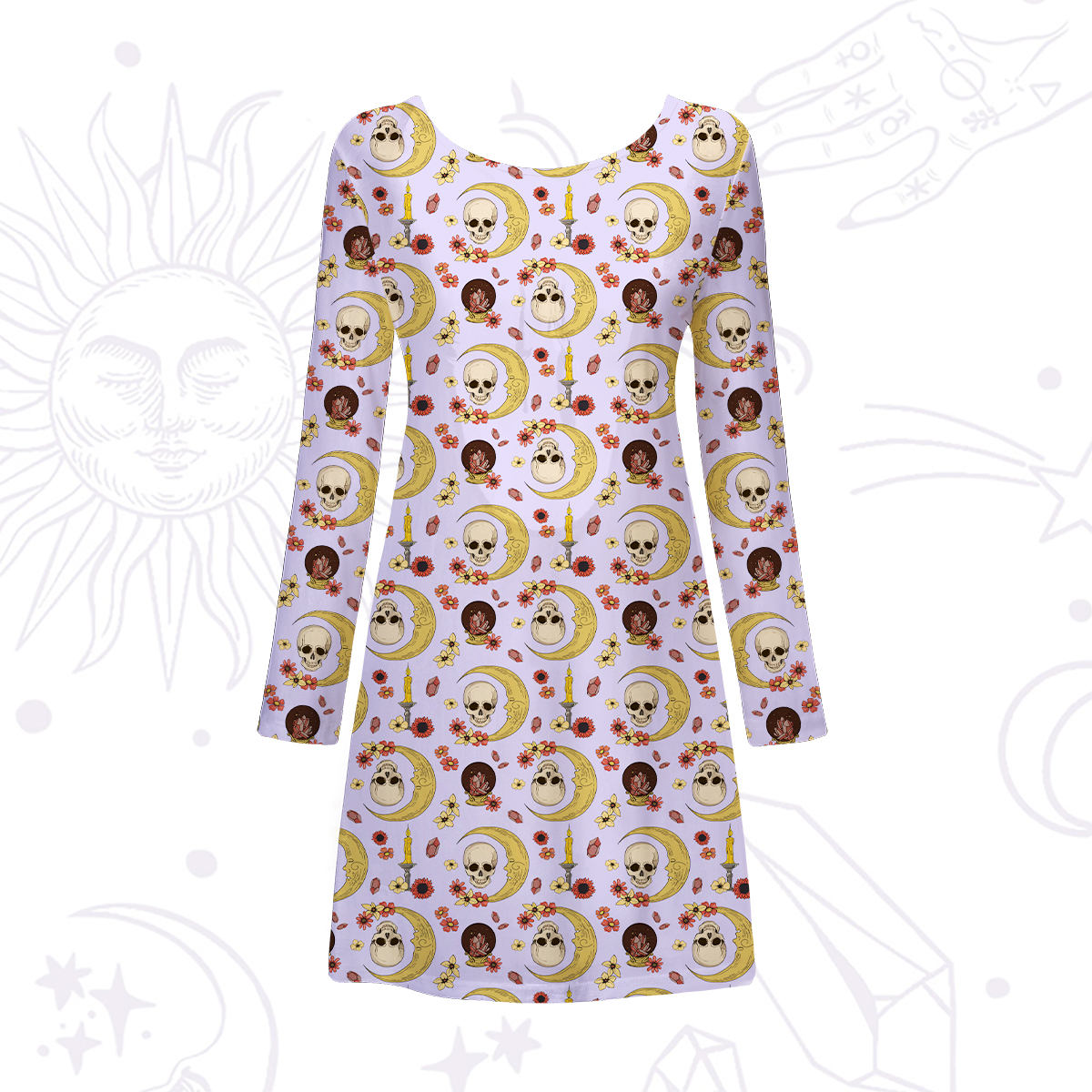 Purplehecate Sorcerer's Skull Beachwear Cover-Up Dress