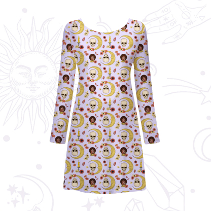 Purplehecate Sorcerer's Skull Beachwear Cover-Up Dress