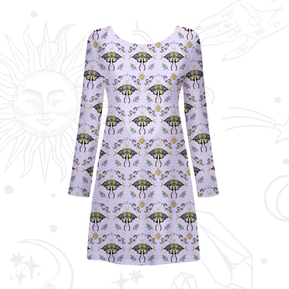 Purplehecate Mystical Moth Beachwear Cover-Up Dress