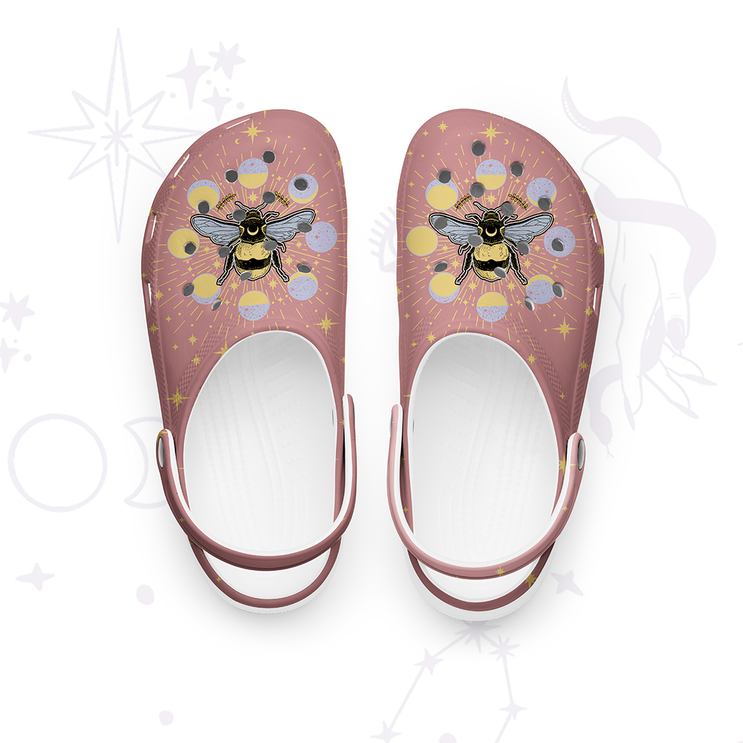 Purplehecate Phases of the Moon Bee Rubber Clogs