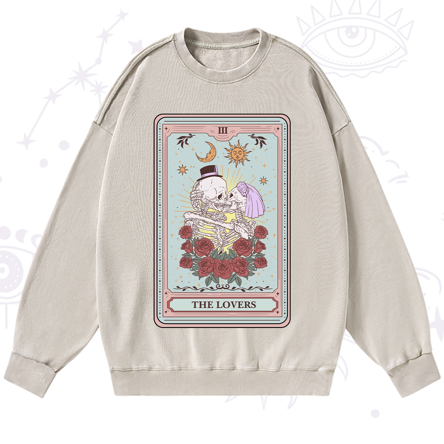 Purplehecate The Lovers Tarot Washed Sweatshirt