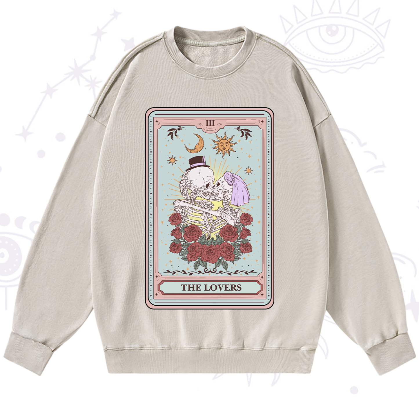 Purplehecate The Lovers Tarot Washed Sweatshirt