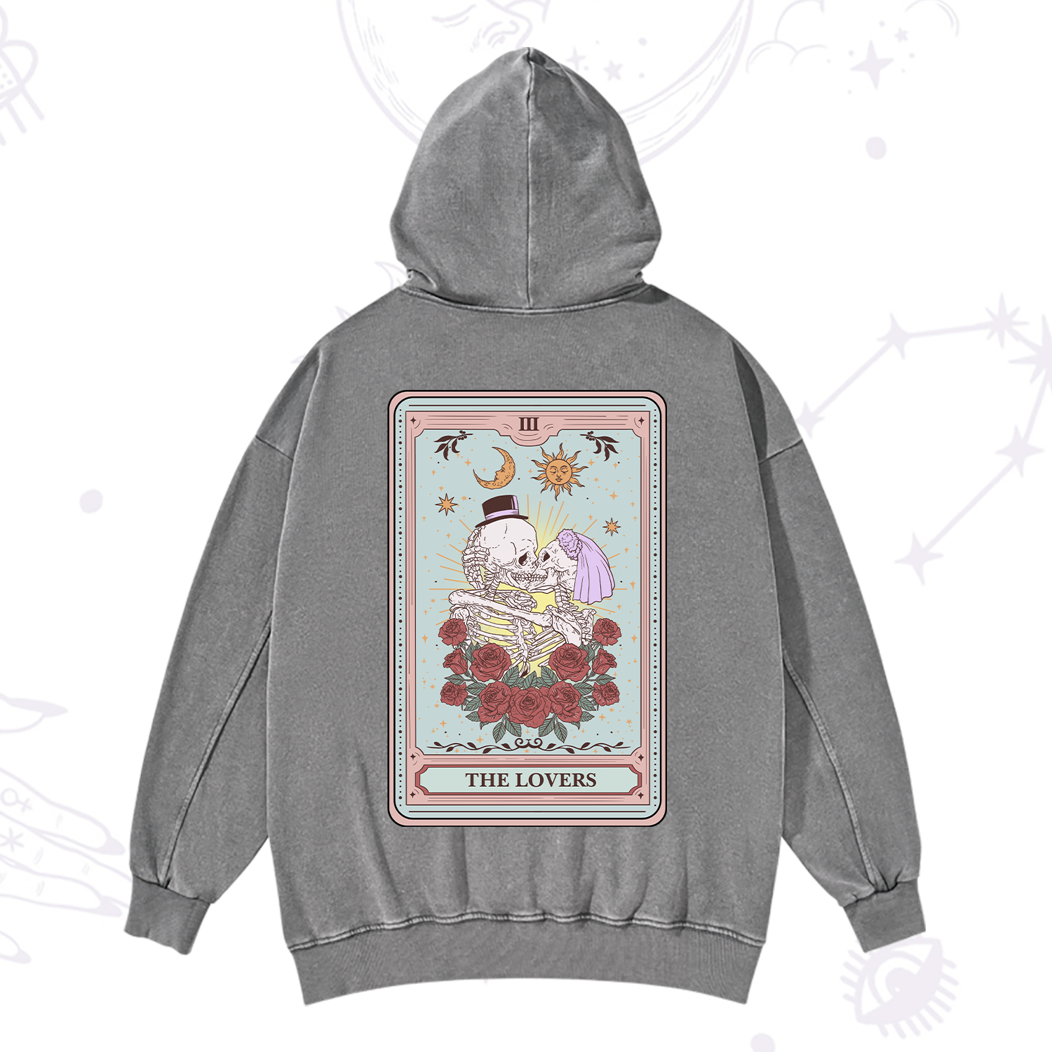 Purplehecate The Lovers Tarot Washed Hoodie