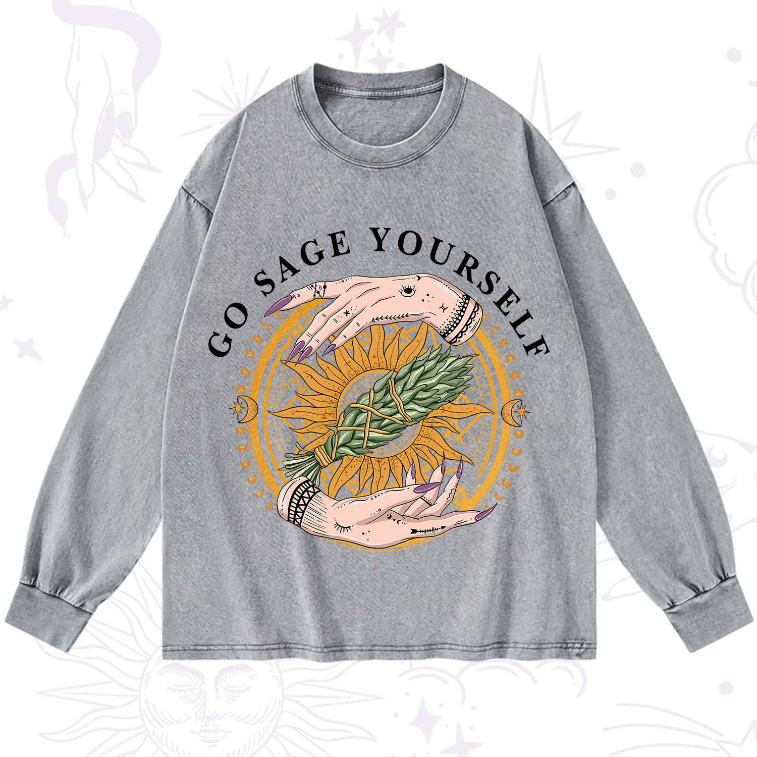 Purplehecate Sage Your Spirit Washed Long Sleeve Shirt