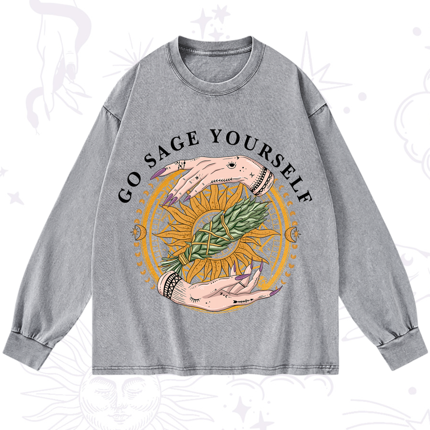 Purplehecate Sage Your Spirit Washed Long Sleeve Shirt