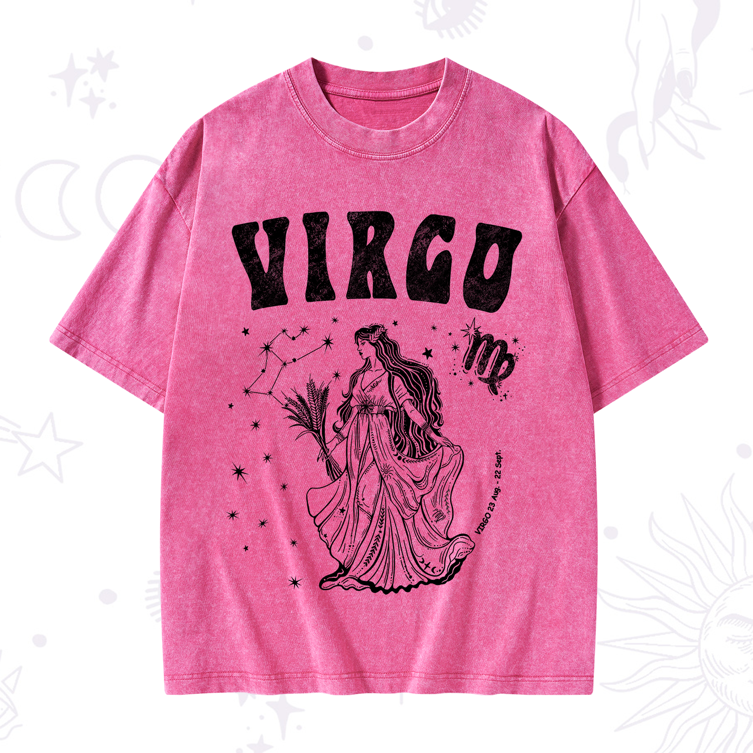Purplehecate Virgo Starshine Zodiac Washed T-Shirt