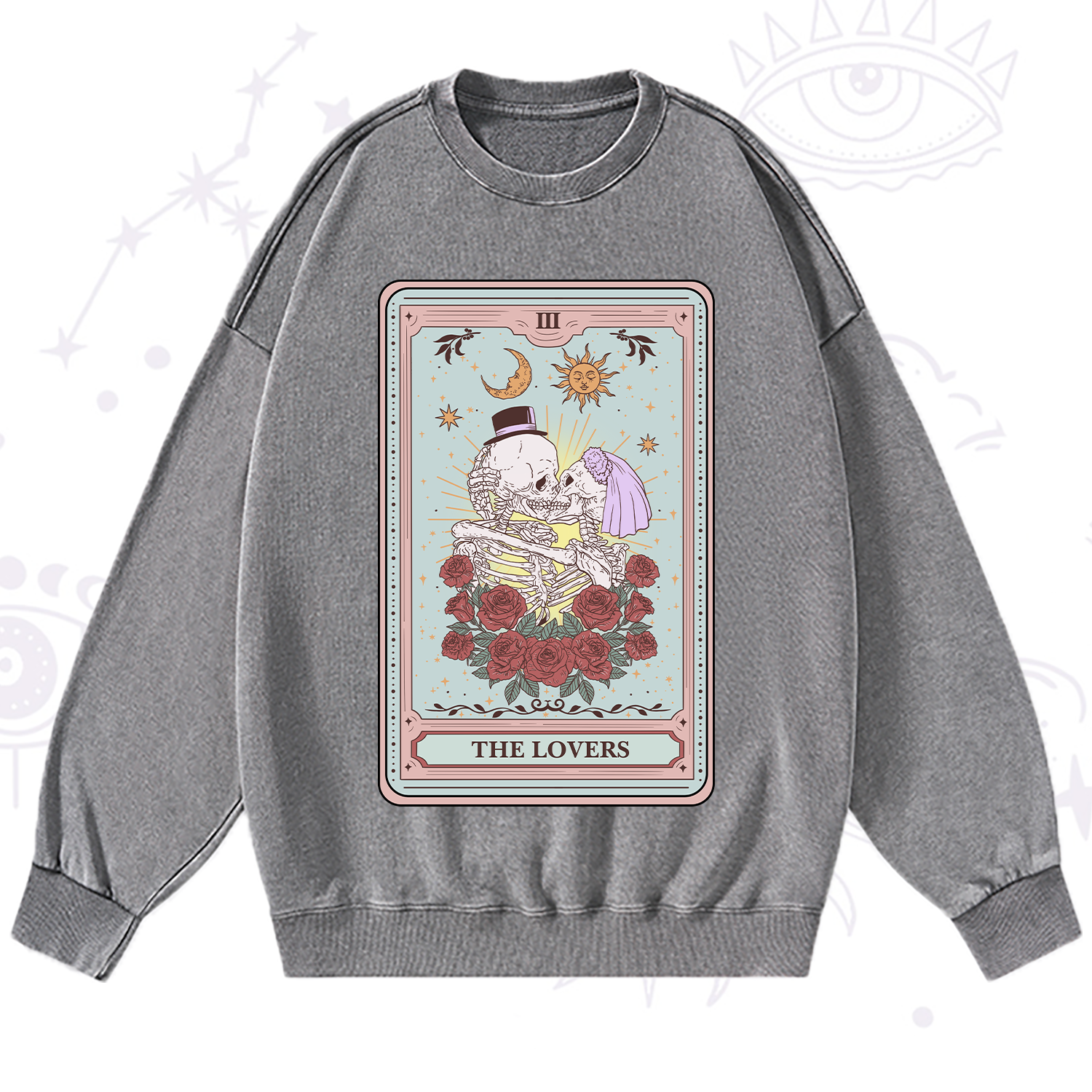 Purplehecate The Lovers Tarot Washed Sweatshirt