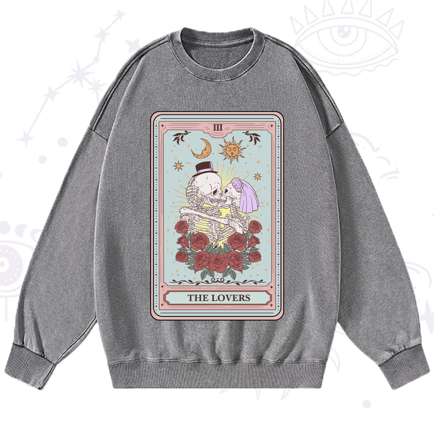 Purplehecate The Lovers Tarot Washed Sweatshirt