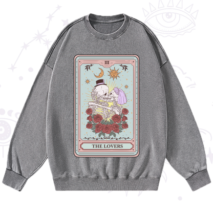 Purplehecate The Lovers Tarot Washed Sweatshirt