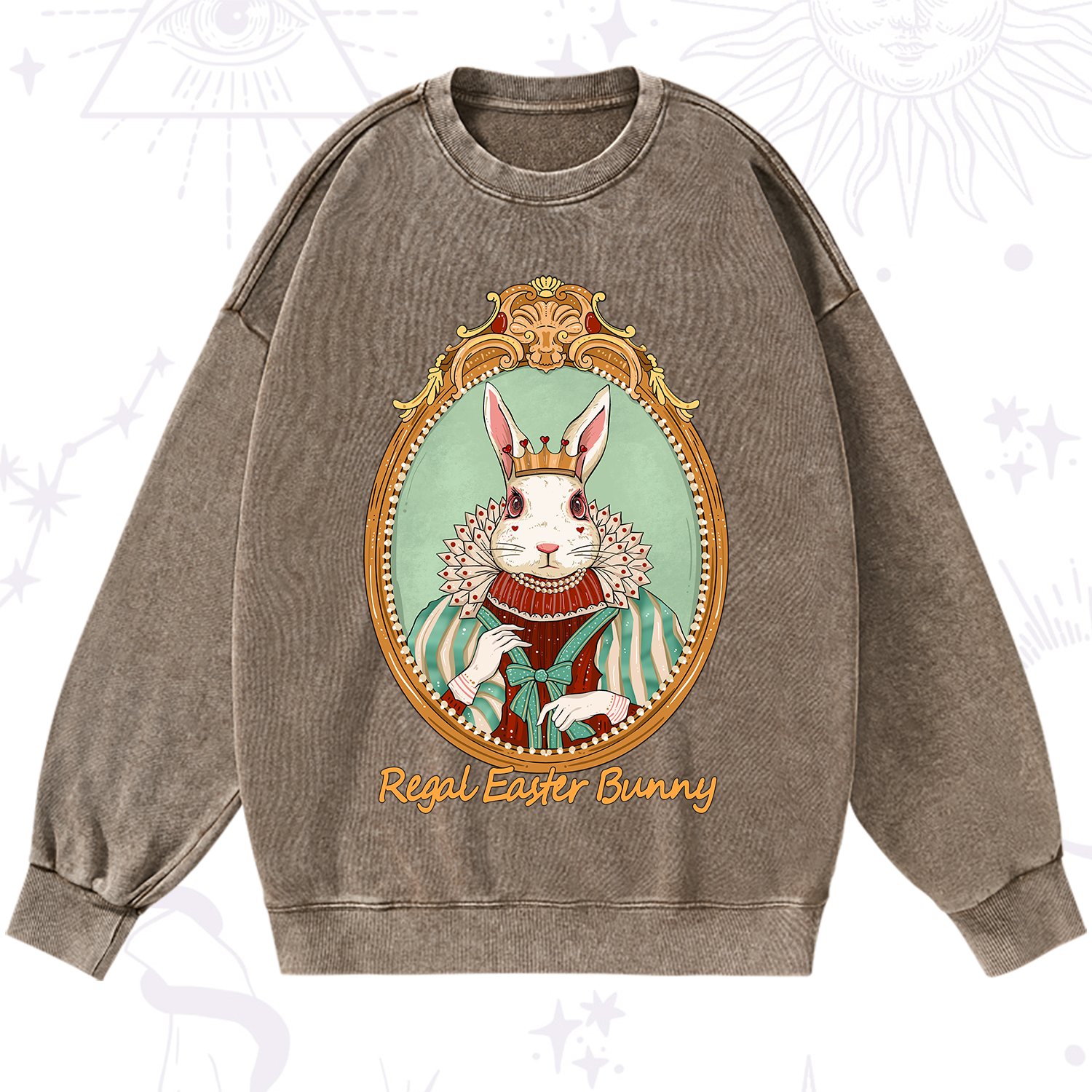 Purplehecate Regal Easter Bunny Washed Sweatshirt