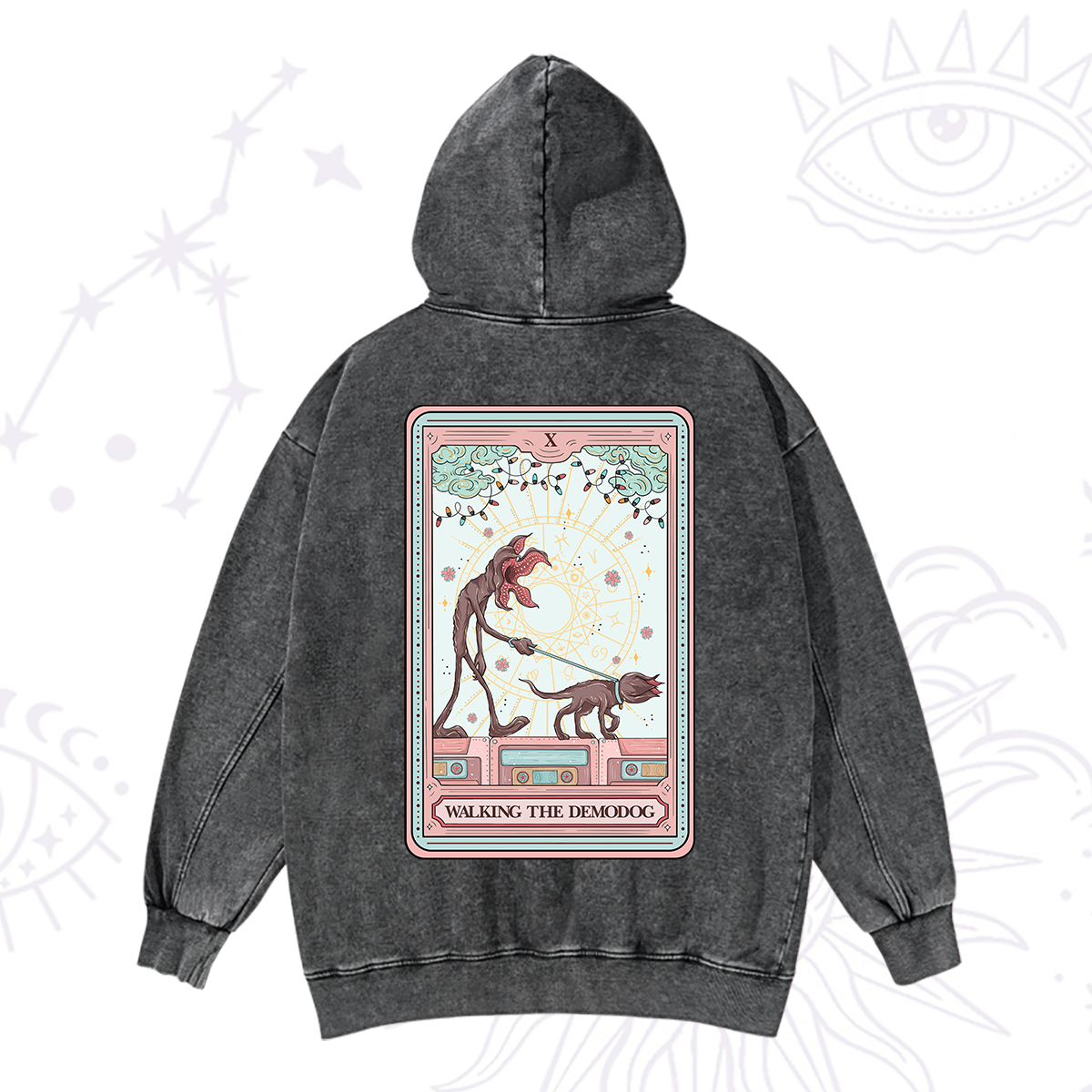 Purplehecate The Walker of Shadows Tarot Washed Hoodie