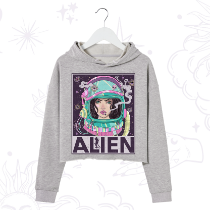 Purplehecate Galactic Encounter Crop Hoodie