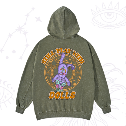 Purplehecate Still Plays With Dolls Washed Hoodie