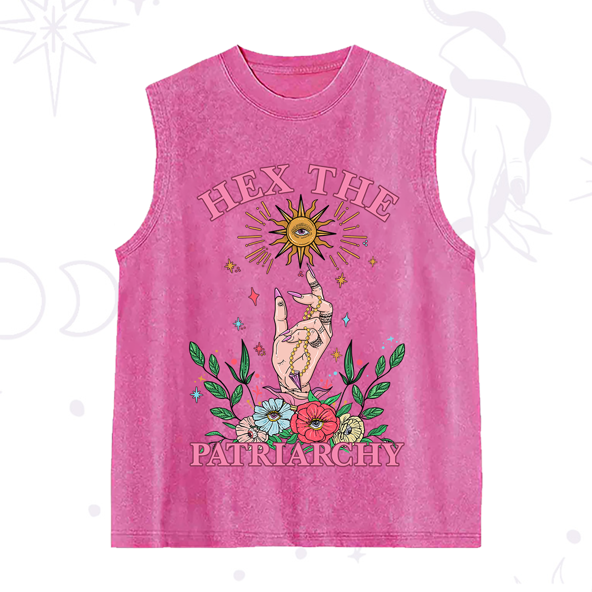 Purplehecate Hex The Patriarchy Witchy Washed Tank