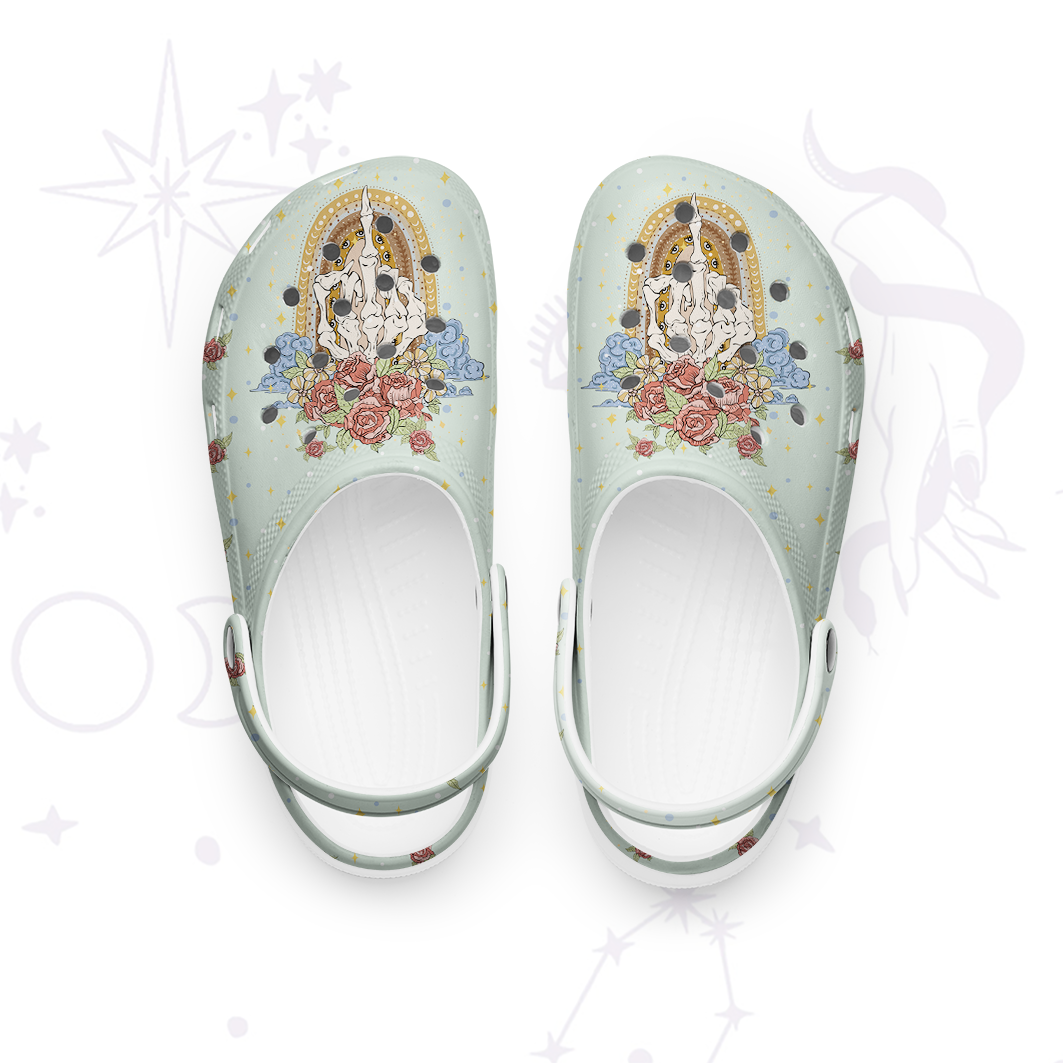 Purplehecate The Zero Of Fucks Tarot Rubber Clogs