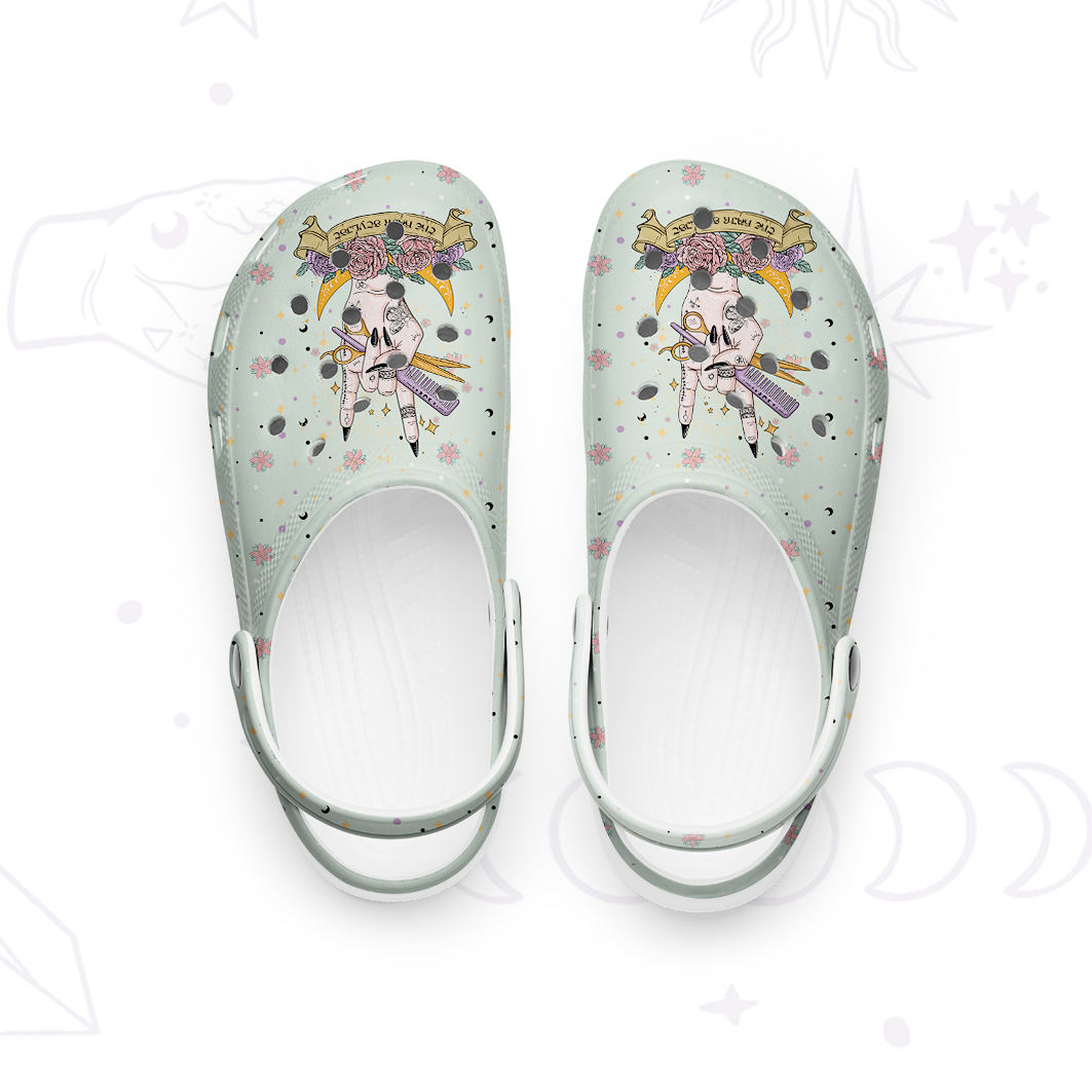 Magic Purplehecate The Hair Stylist Tarot Rubber Clogs