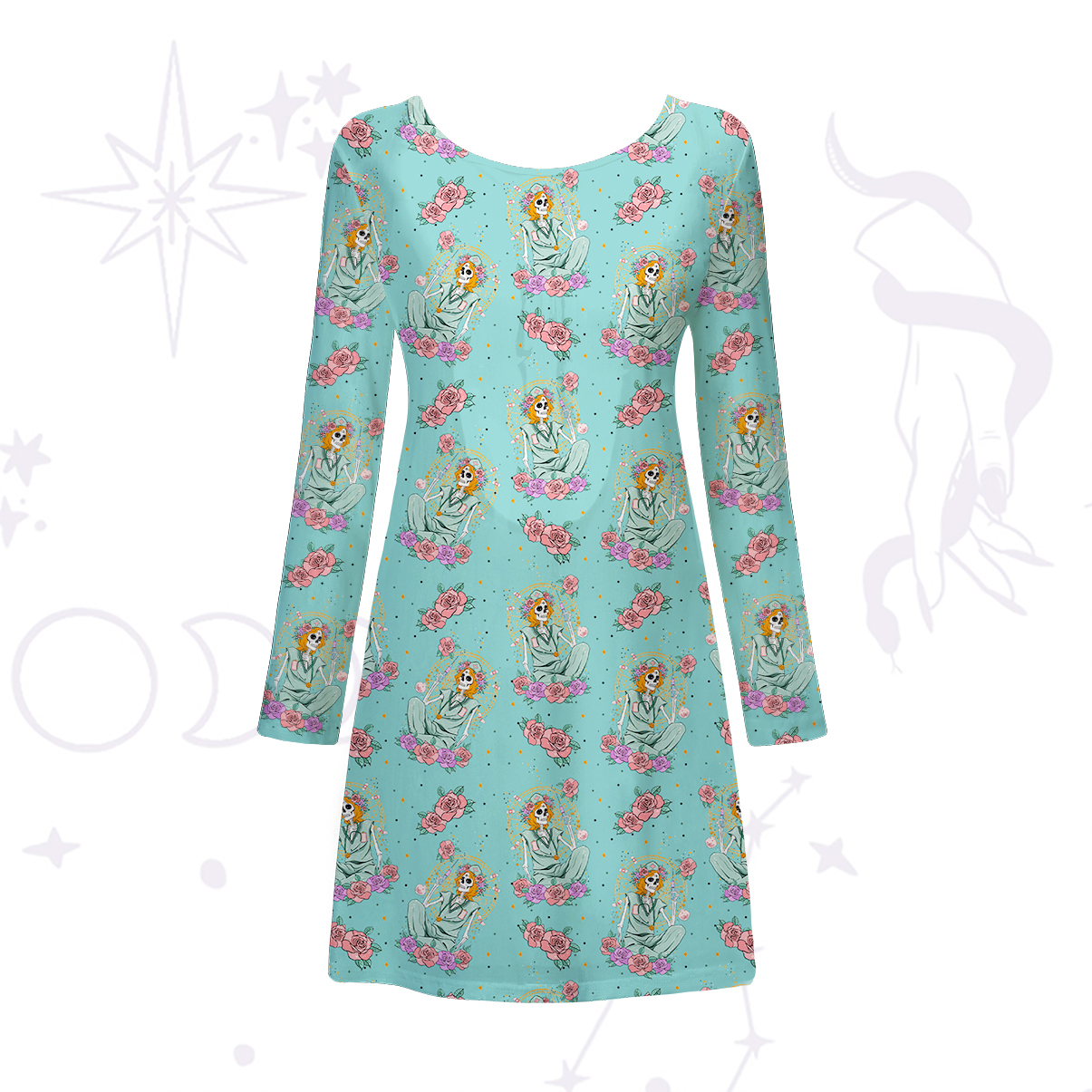 Purplehecate The Skeleton Nurse Beachwear Cover-Up Dress