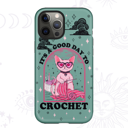 Purplehecate It's A Good Day To Crochet Crop Phone Case