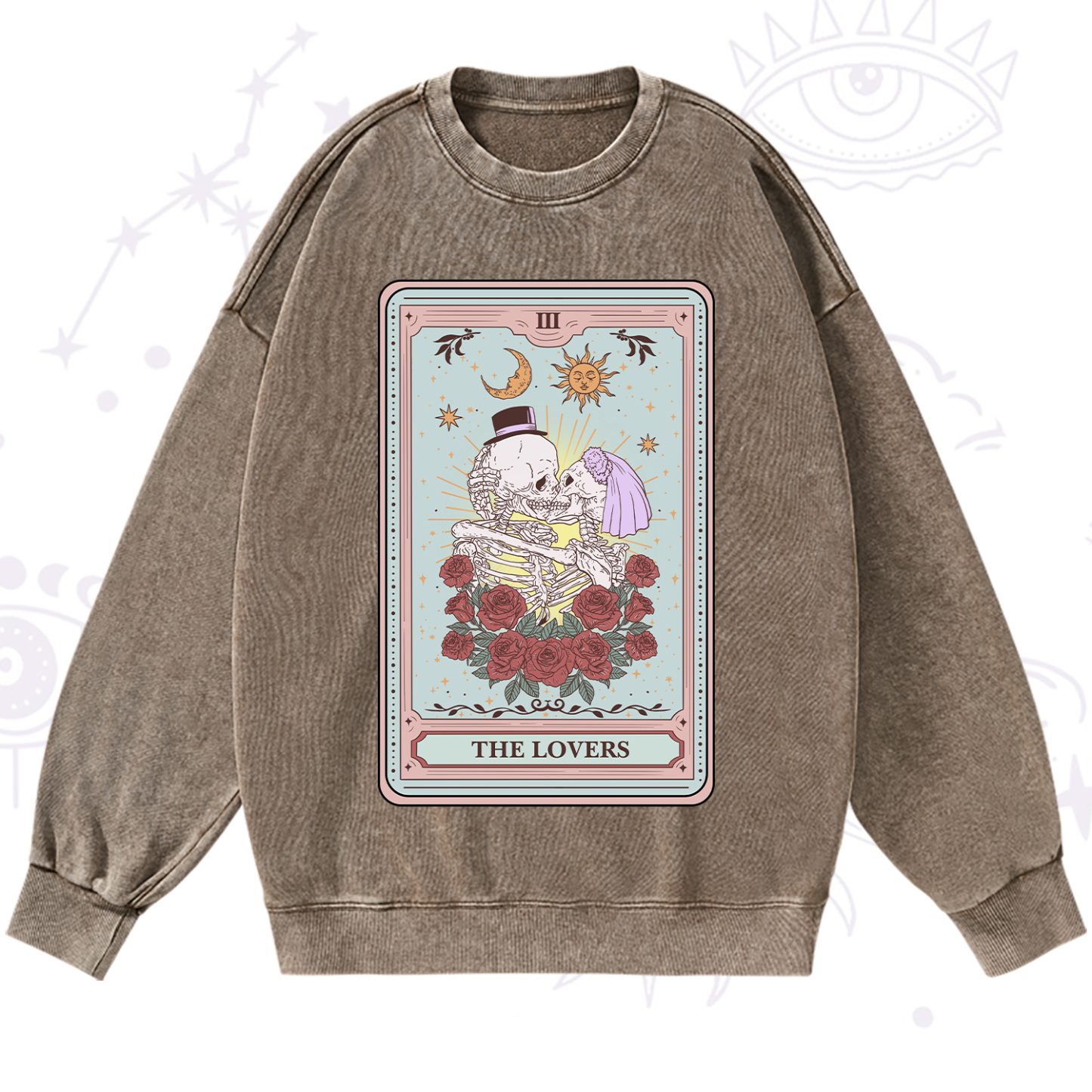 Purplehecate The Lovers Tarot Washed Sweatshirt