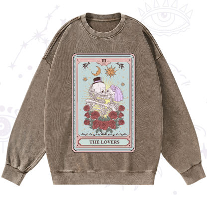 Purplehecate The Lovers Tarot Washed Sweatshirt